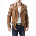 Men's Faux Leather Biker Jacket – Relaxed Fit with 3D Pockets