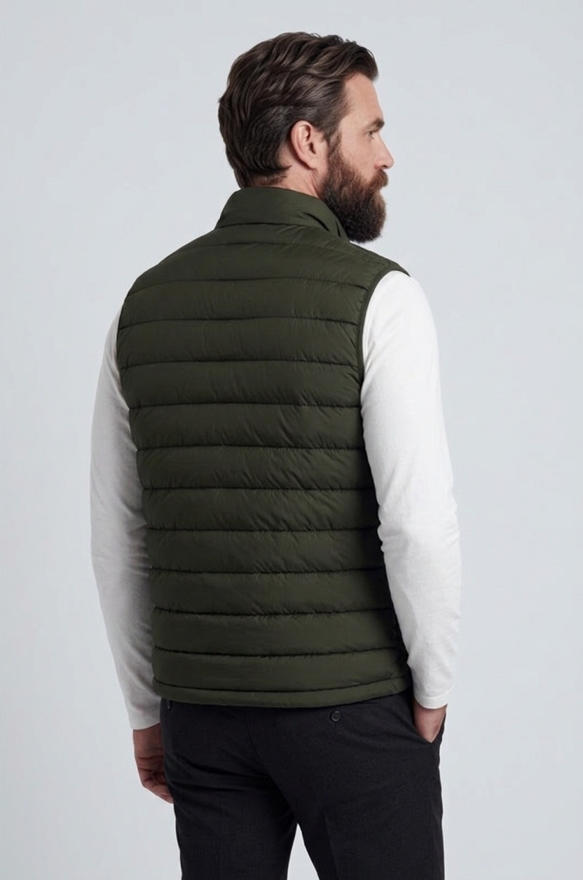 Men's Quilted Puffer Gilet – Lightweight Padded Zip Fastening
