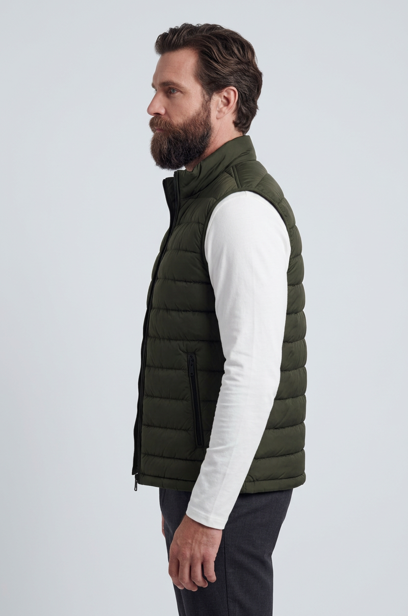 Men's Quilted Puffer Gilet – Lightweight Padded Zip Fastening