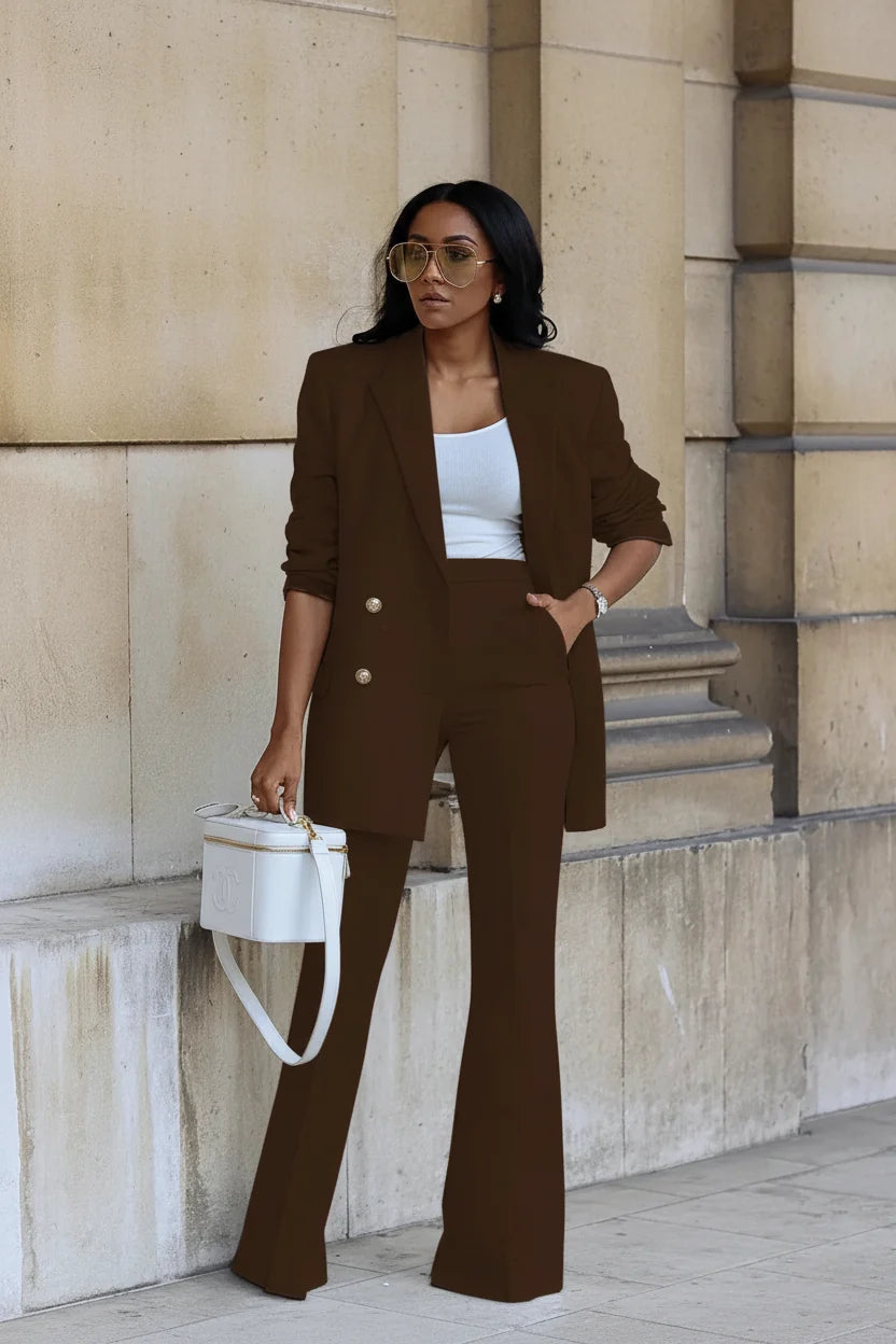 Women's Wide-Leg Pantsuit Set – Casual Chic Co-ord