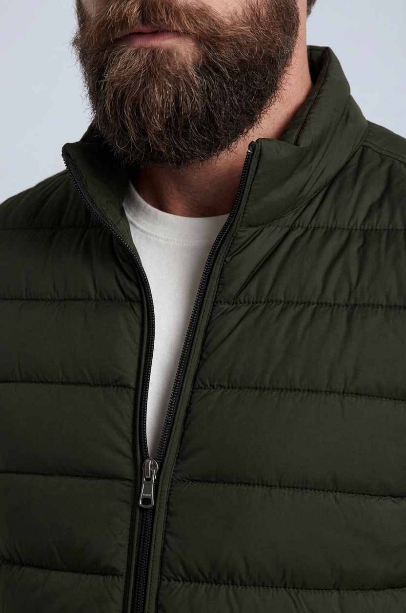 Men's Quilted Puffer Gilet – Lightweight Padded Zip Fastening