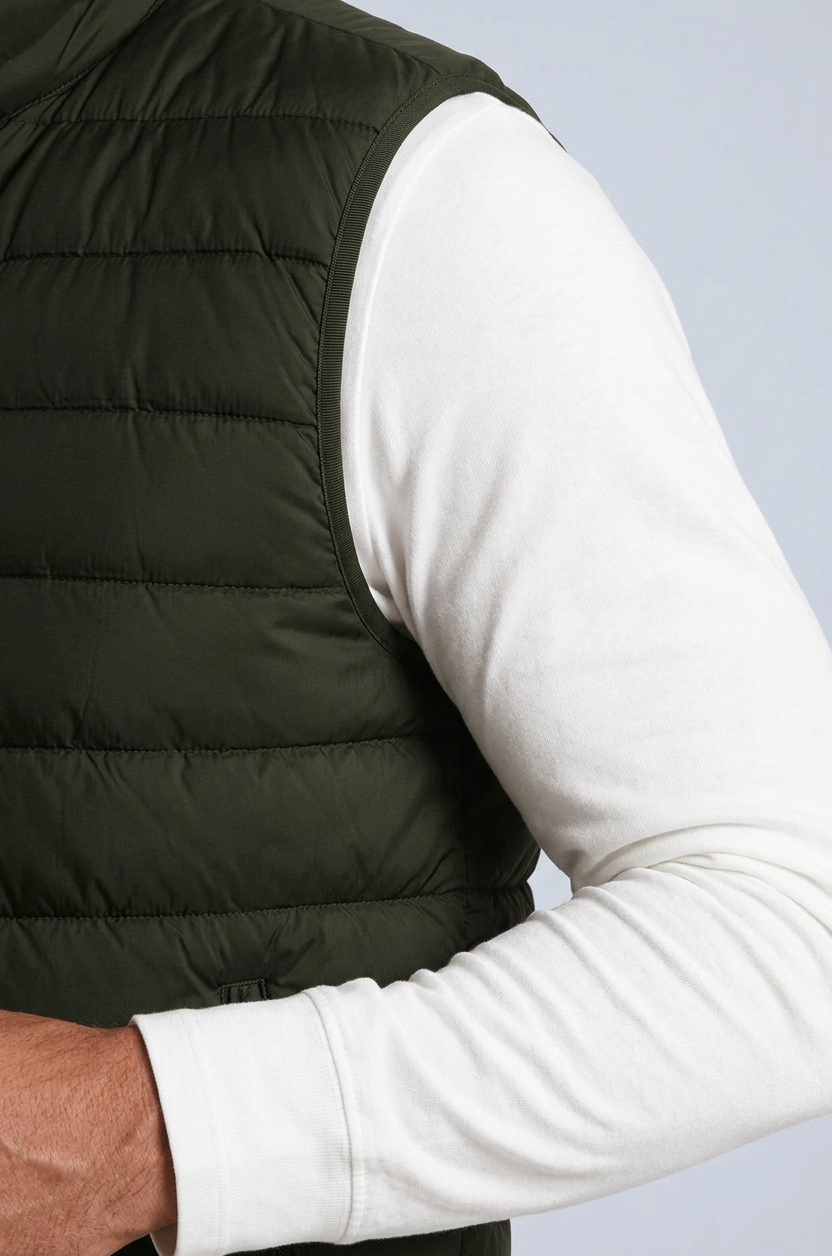 Men's Quilted Puffer Gilet – Lightweight Padded Zip Fastening