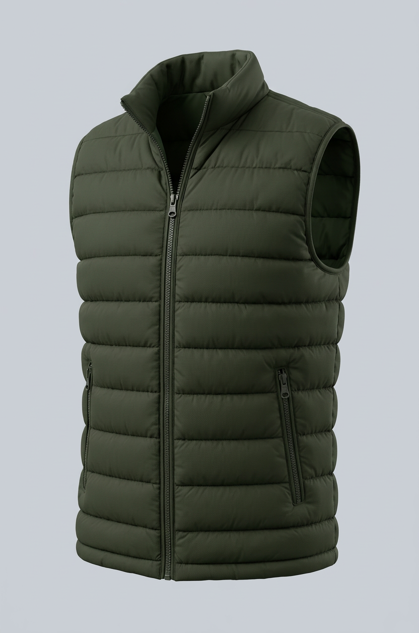 Men's Quilted Puffer Gilet – Lightweight Padded Zip Fastening