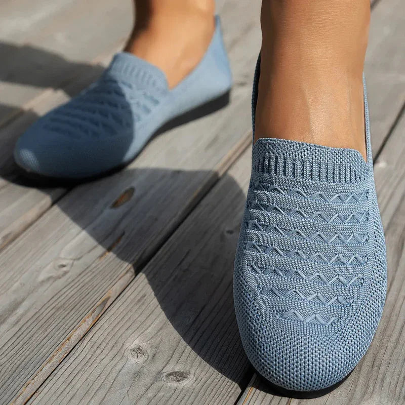 Women’s Orthopaedic Mesh Loafers – Easy Slip-On Round Toe Flat Sole