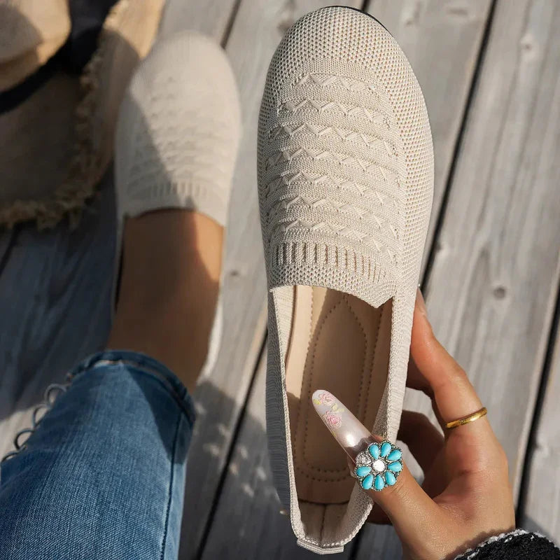 Women’s Orthopaedic Mesh Loafers – Easy Slip-On Round Toe Flat Sole