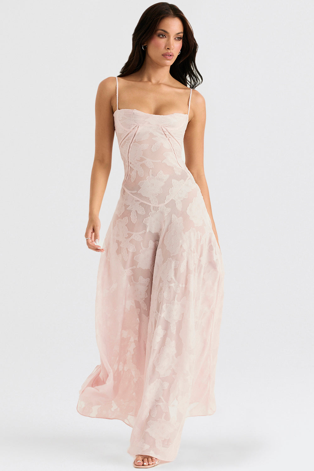 Women's strappy maxi dress – Fitted cut with flared hem