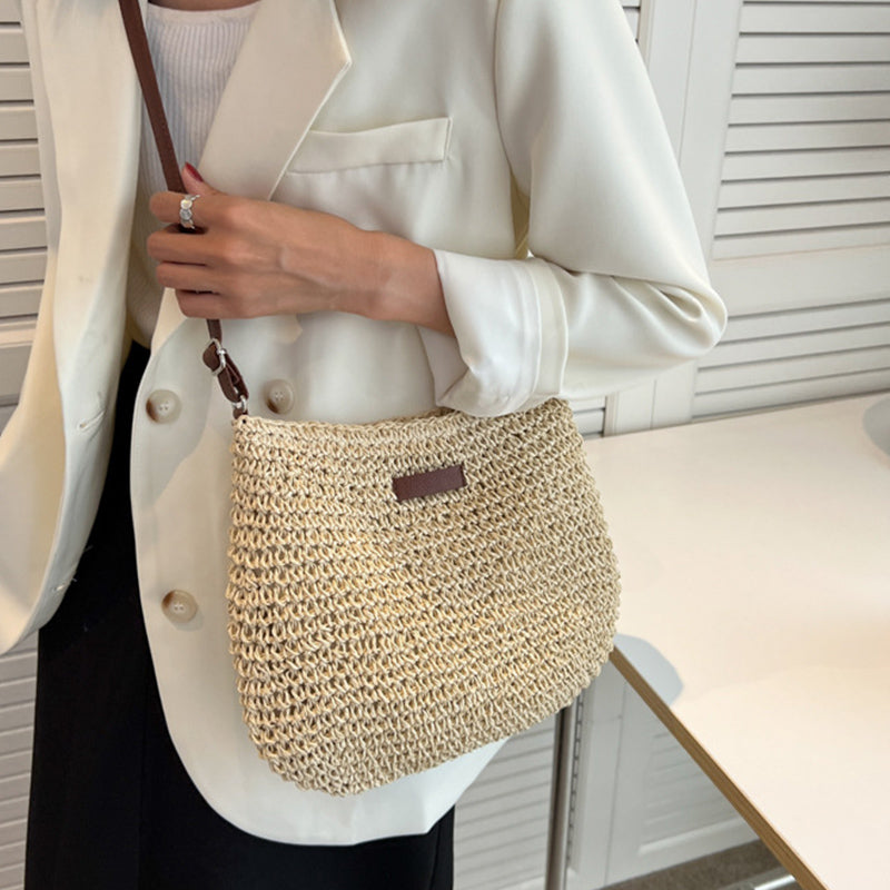 Woven Women's Hobo Bag – Bohemian Silhouette in Open Knit