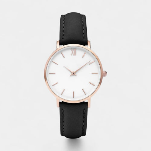 Women's Quartz Leather Watch – Minimalist Dial