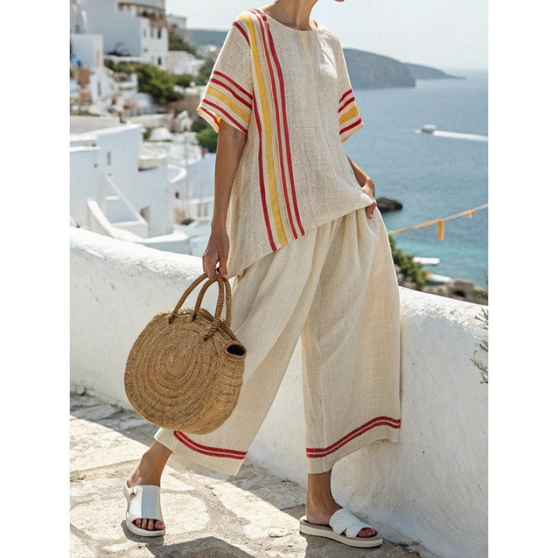 Calder Mayne | Women's Two-Piece Printed Woven Fabric Pant Set