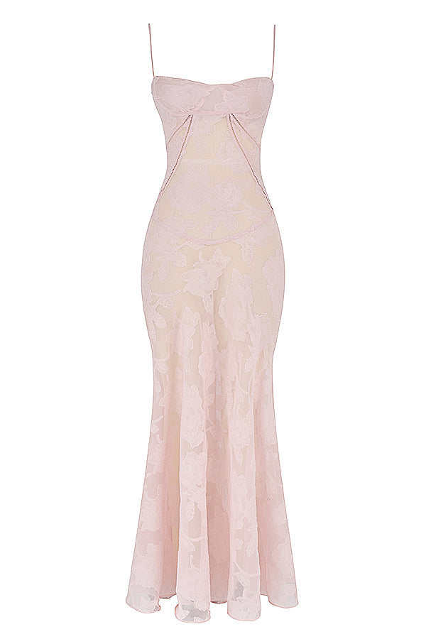 Women's strappy maxi dress – Fitted cut with flared hem