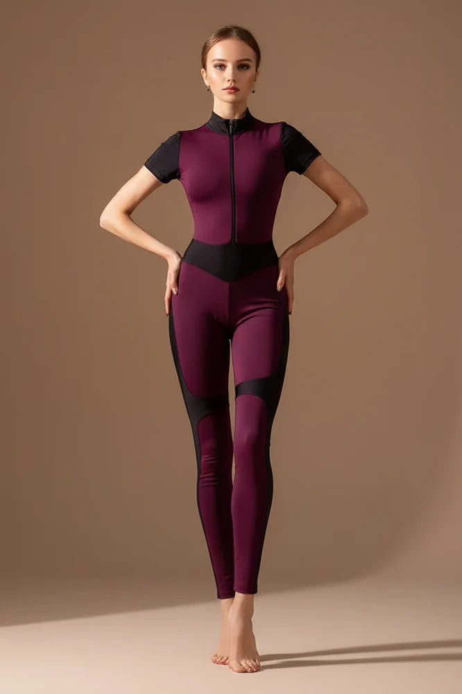 Women's Jumpsuit – Short Sleeves, Fitted Waist