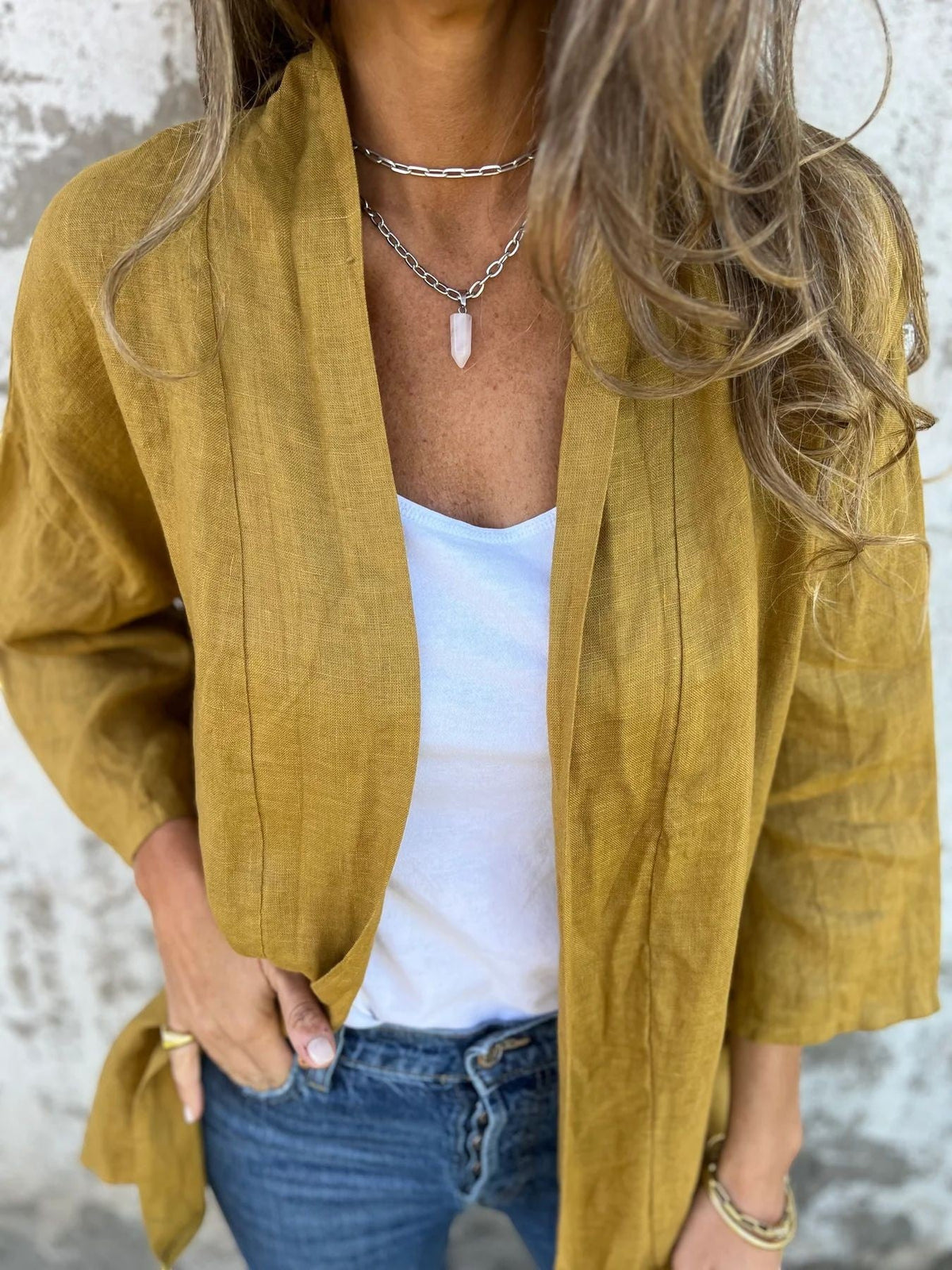 Women's Lightweight Fabric Cardigan – Relaxed Open Cardigan