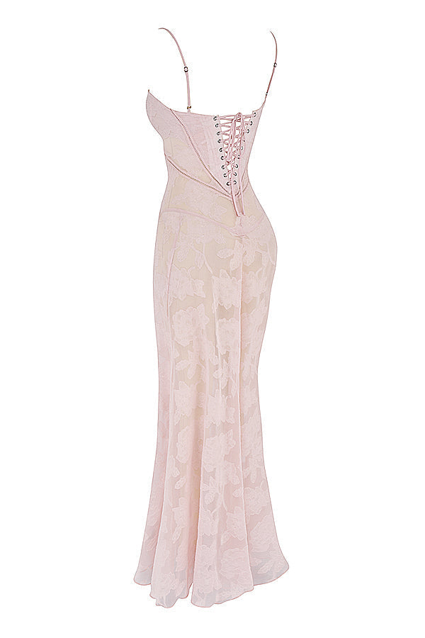 Women's strappy maxi dress – Fitted cut with flared hem