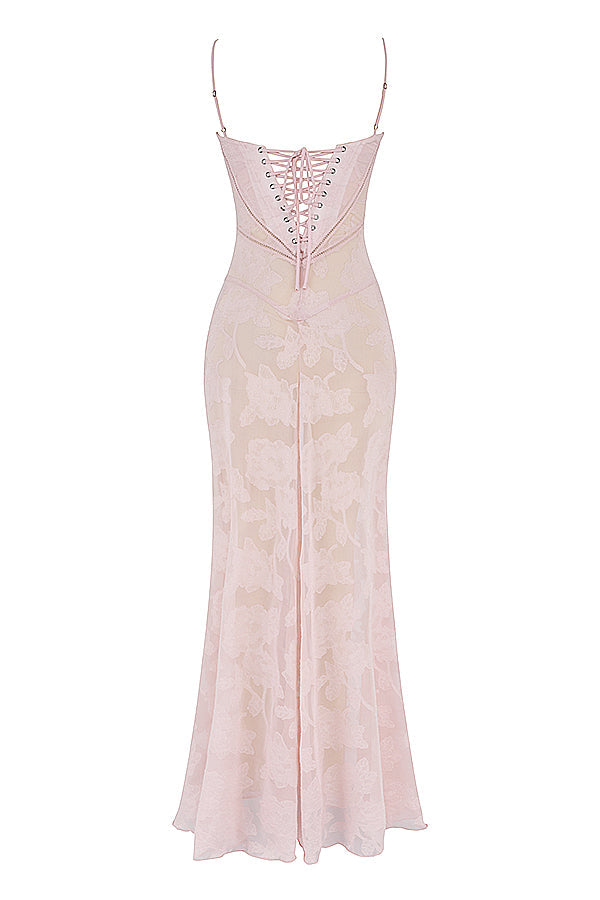 Women's strappy maxi dress – Fitted cut with flared hem