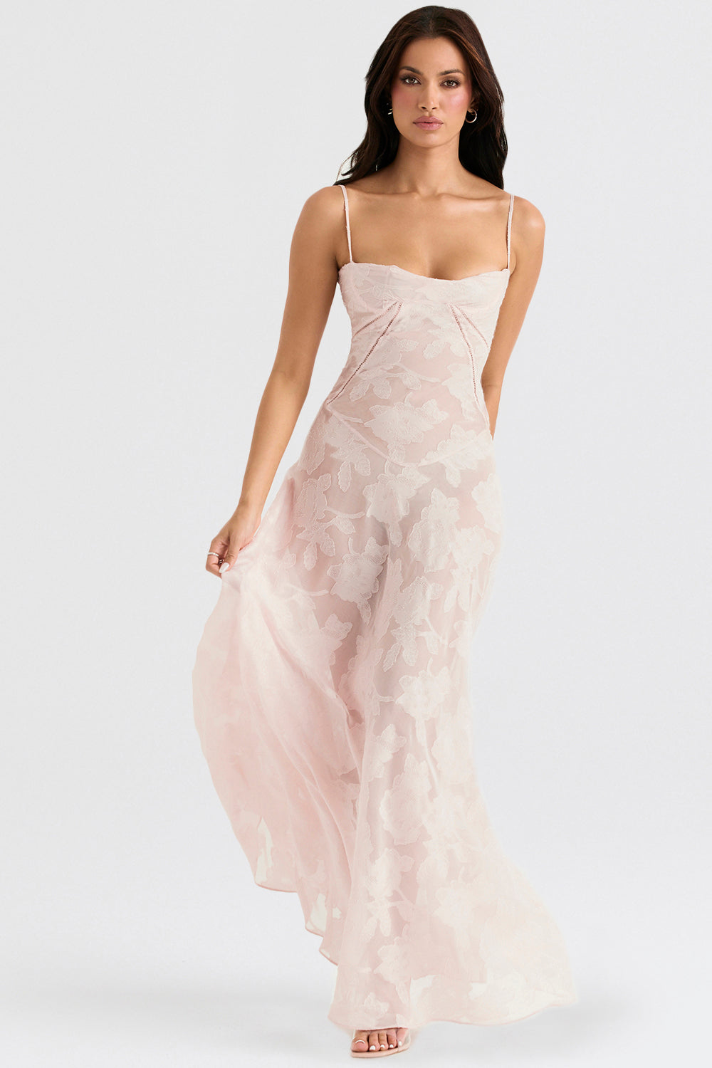 Women's strappy maxi dress – Fitted cut with flared hem