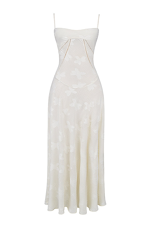 Women's strappy maxi dress – Fitted cut with flared hem