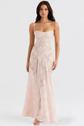 Women's strappy maxi dress – Fitted cut with flared hem