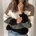 Women's Striped Sweater – Soft-Knit Crew Neck Casual Fit