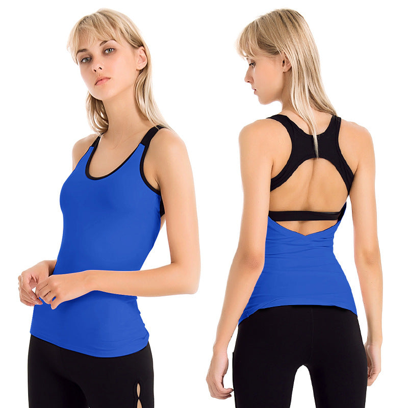 Women's Sports Racerback Tank Top – Slim Fit Color-Block Stretch