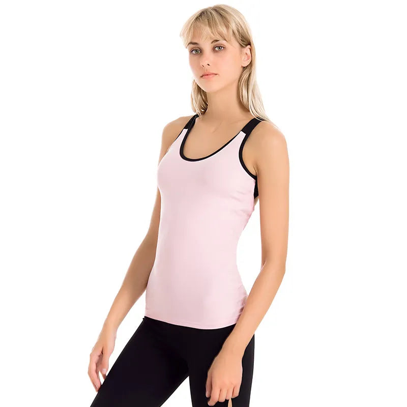 Women's Sports Racerback Tank Top – Slim Fit Color-Block Stretch