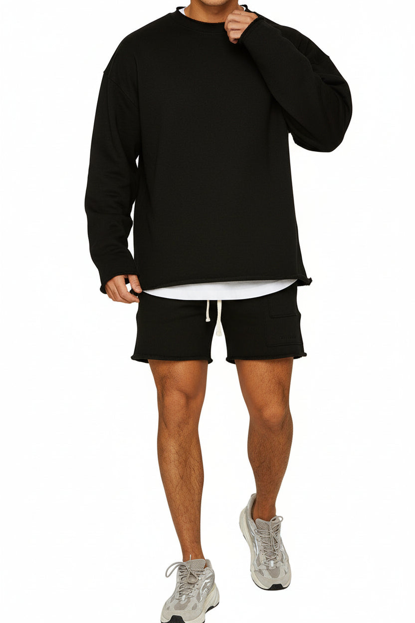Men's Sweatshirt and Shorts Set in Cotton – Relaxed Fit