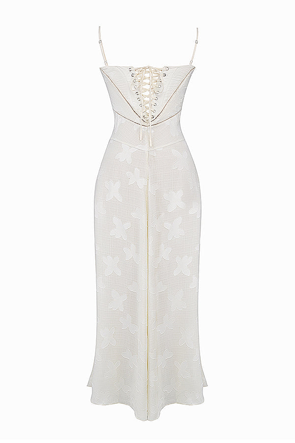 Women's strappy maxi dress – Fitted cut with flared hem