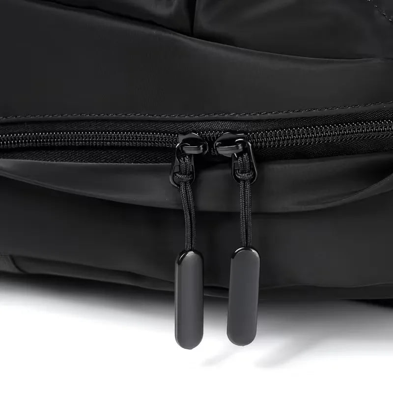 Men's Structured Fabric Backpack – Waterproof and Multi-Pocketed