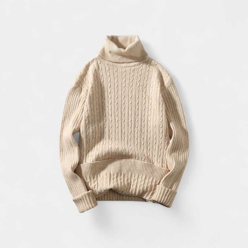 Men's turtleneck sweater – twisted elegance