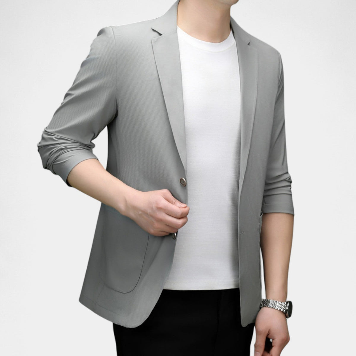 Men's Iced Silk Blazer – Lightweight Tailored Fit