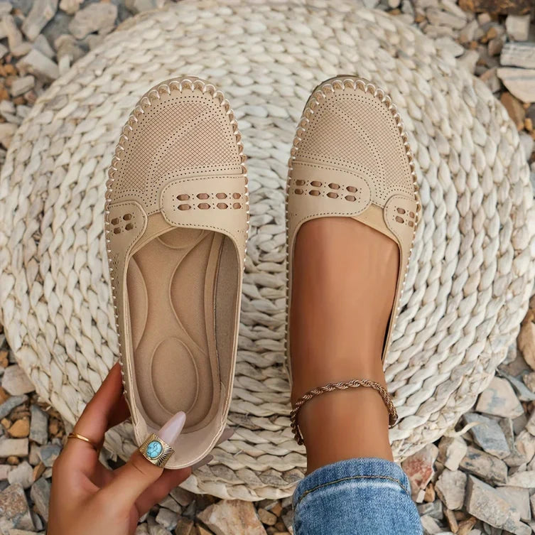 Women’s Orthopaedic Loafers – Easy Slip-On Matte Material Round Toe Flat Sole
