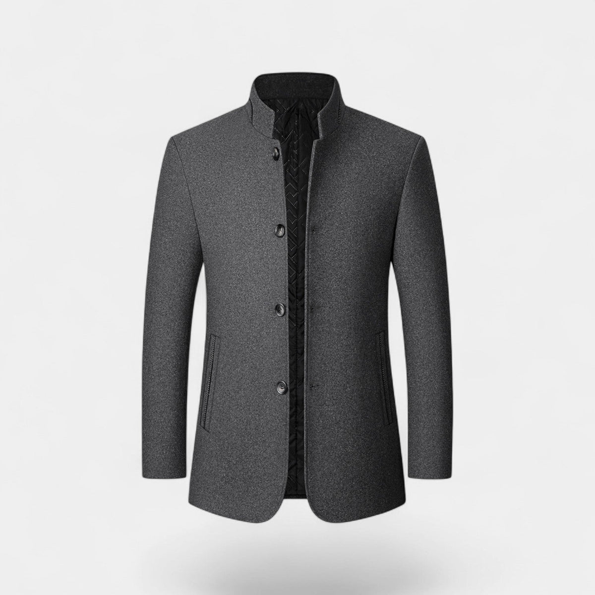 Riche | Men's Wool Coat with Stand-Up Collar