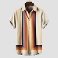 Men's Printed Short Sleeve Shirt – Retro Casual Fit