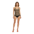 Women's V-Neck Ruched Tankini – Halter Top & High-Waisted Bottom