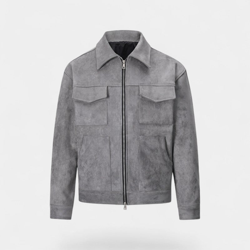 Men's suede windbreaker jacket – retro casual luxury