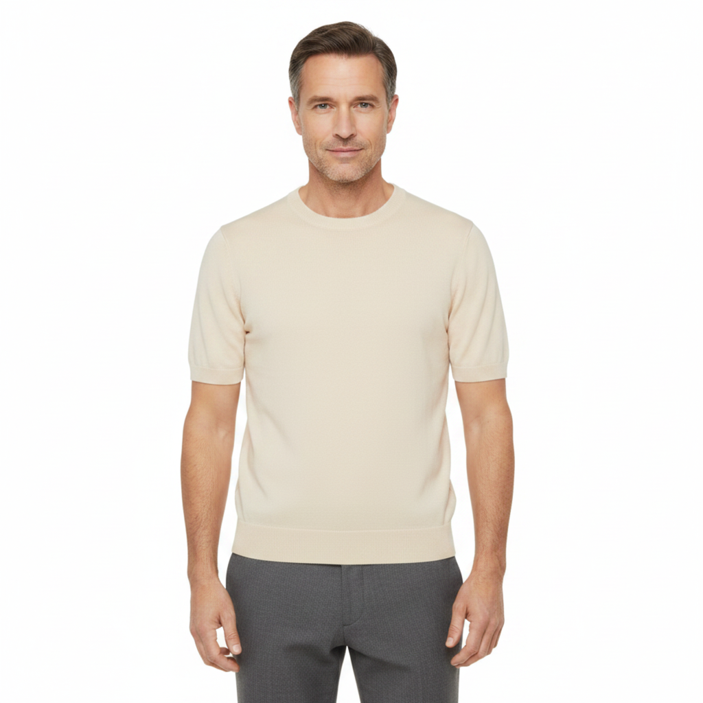 Men's Knit T-Shirt – Lightweight and Comfortable Straight Fit