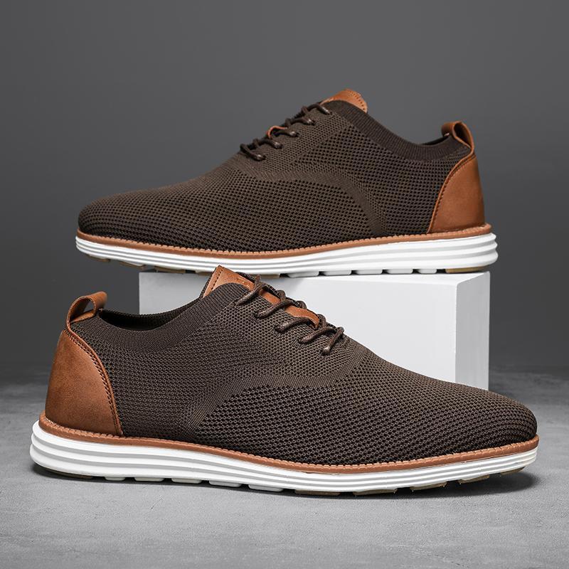 Men's casual mesh lace-up trainers – Low-cut fit