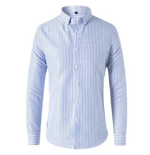 Men's striped linen shirt – long sleeves button fastening