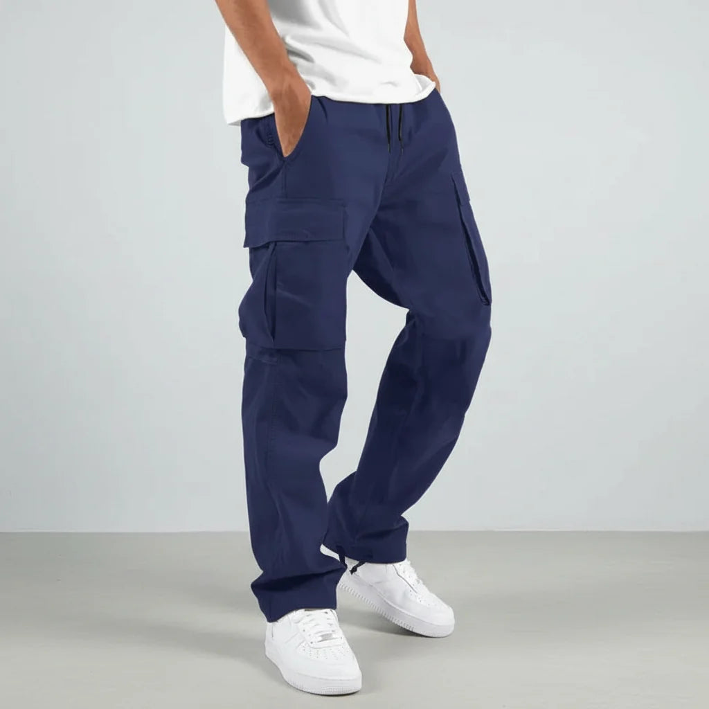 Men’s Cargo Trousers – Relaxed Fit, Drawstring Size, Multiple Pockets