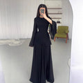 Women's Dress Round Neck Fitted Long Sleeves – Fluid Drape