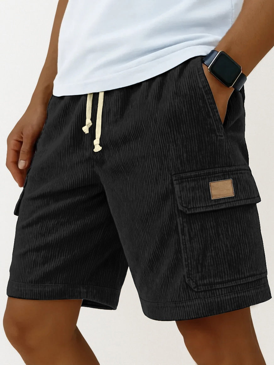 Men's Short Cargo in Corduroy – Elastic Waist with Drawstring