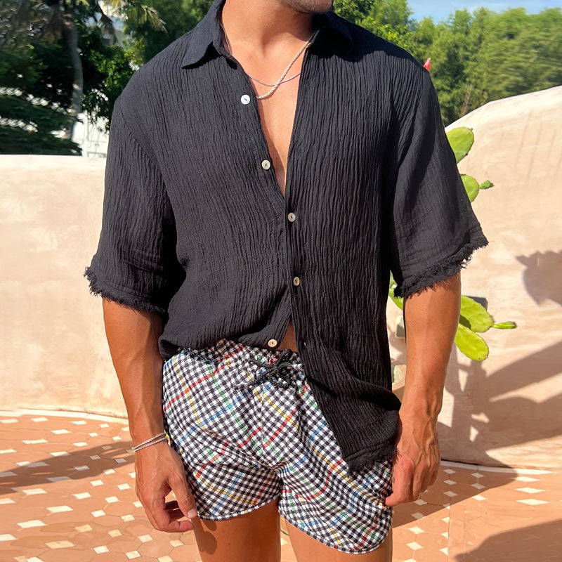 Men's Cotton-Linen Blend Shirt – Relaxed and Breathable Fit