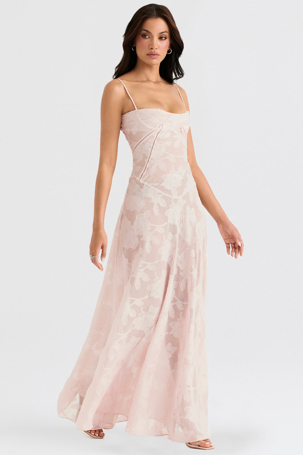 Women's strappy maxi dress – Fitted cut with flared hem