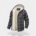 Men's Cotton-Blend Hooded Jacket – Checked Fleece Lining