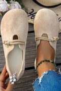 Women's slip-on suede loafers – soft flat sole low-cut fit