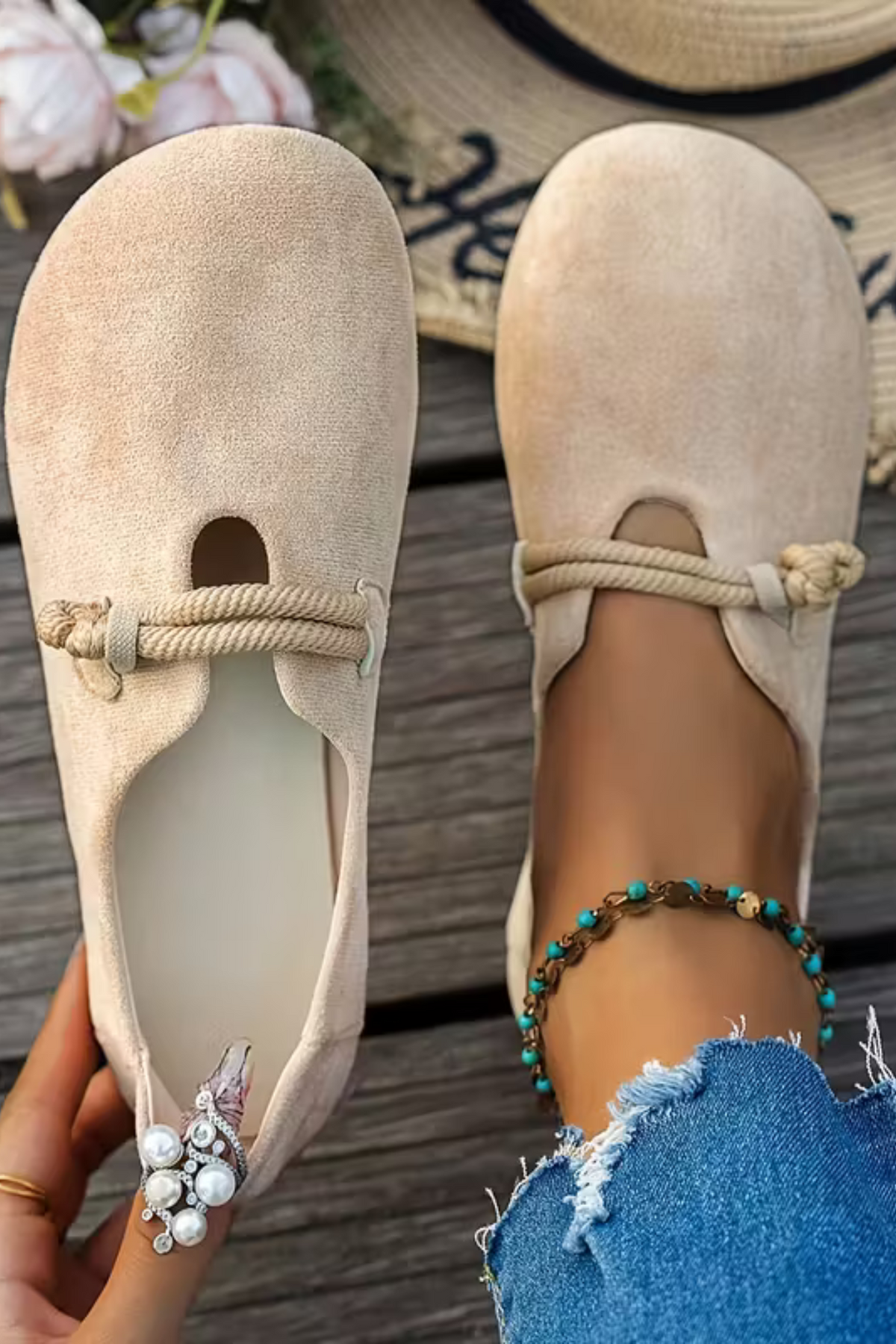 Women's slip-on suede loafers – soft flat sole low-cut fit