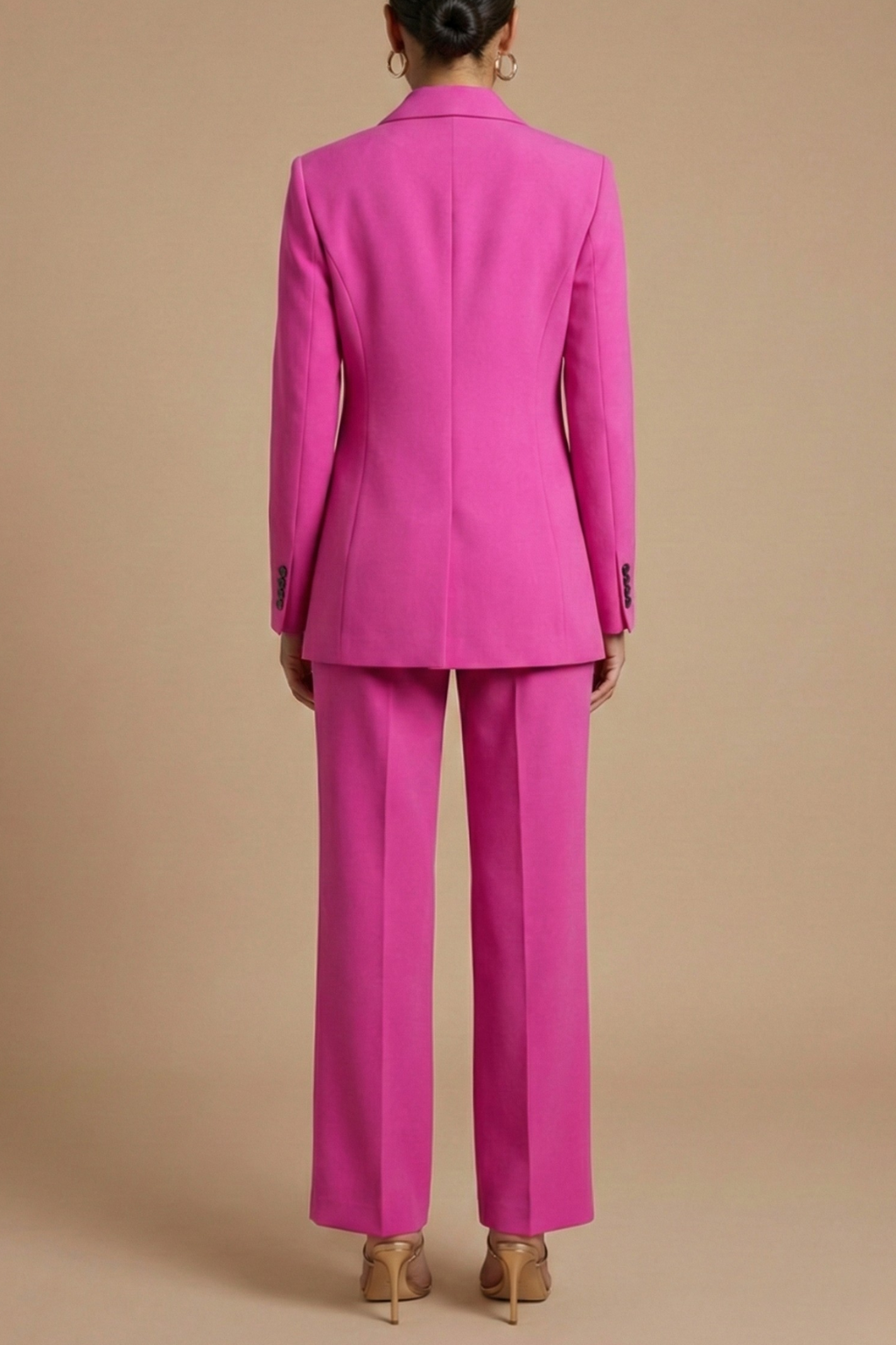 Women’s Blazer and Wide-Leg Trouser Set – Tailored Fit, Single Button
