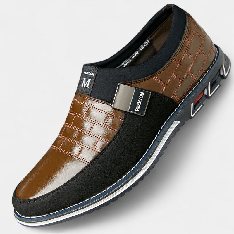 Men's ergonomic leather shoes – laceless comfort