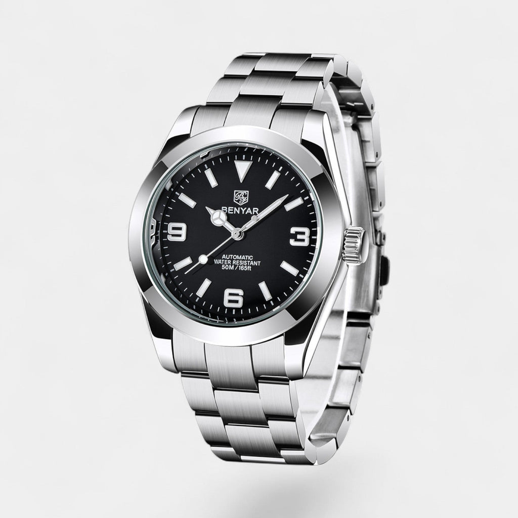Men's Stainless Steel Analog Watch – Luminous Hands
