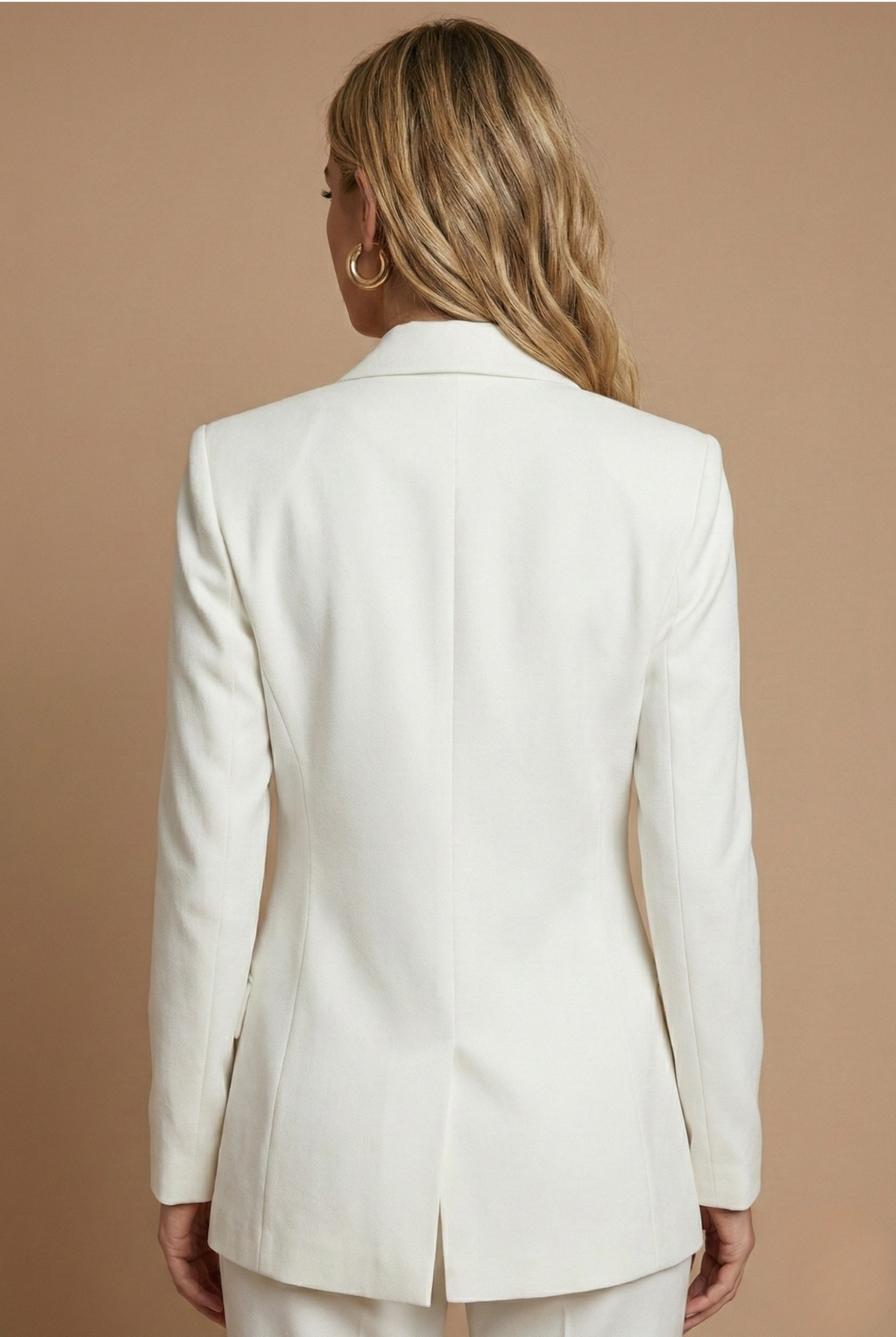 Women's Structured Suit – Double-Breasted Blazer, Flared Trousers