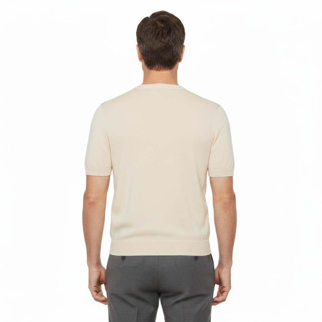 Men's Knit T-Shirt – Lightweight and Comfortable Straight Fit